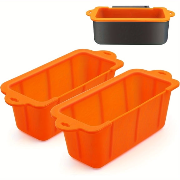 2 PCS Silicone Grease Cup Liners for Blackstone 36 28 22 17 Inch Griddle,Reusable Grease Catcher Cup Liner Grill Grease Tray,Durable Drip Pans Blackstone Griddle Accessories,Orange