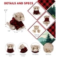 thumbnail image 3 of DolliBu Super Soft Squat Cheetah Stuffed Animal with Plaid Red Hoodie Sweater - Cute Cheetah Plush Lumberjack Stuffed Toy with Plaid Jacket Dress Up for Christmas, Holiday, Winter - 8.5 Inches, 3 of 7