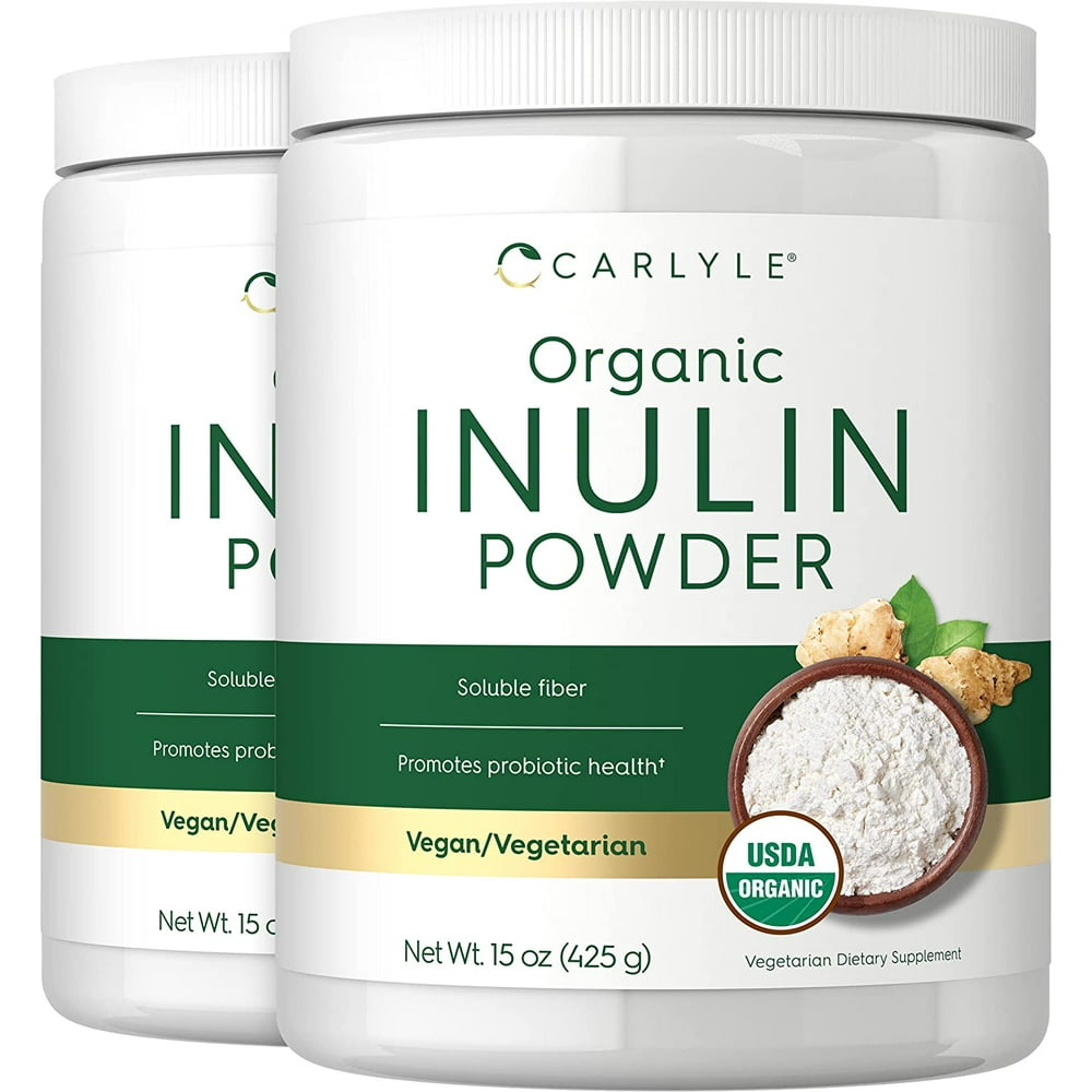 Organic Inulin Powder 2 x 15 oz Pack Vegetarian, NonGMO, Gluten