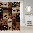 thumbnail image 2 of Manfei Patchwork Duck Camo Shower Curtain 72Wx72L, Mid Century Camouflage Shower Curtain 72Wx72L, Desert Tan, 2 of 5