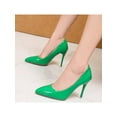 thumbnail image 4 of Fangasis Womens Dress Shoes Anti-Slip Pumps Slip On Stiletto Heels Casual Comfort Pump Green 9, 4 of 6