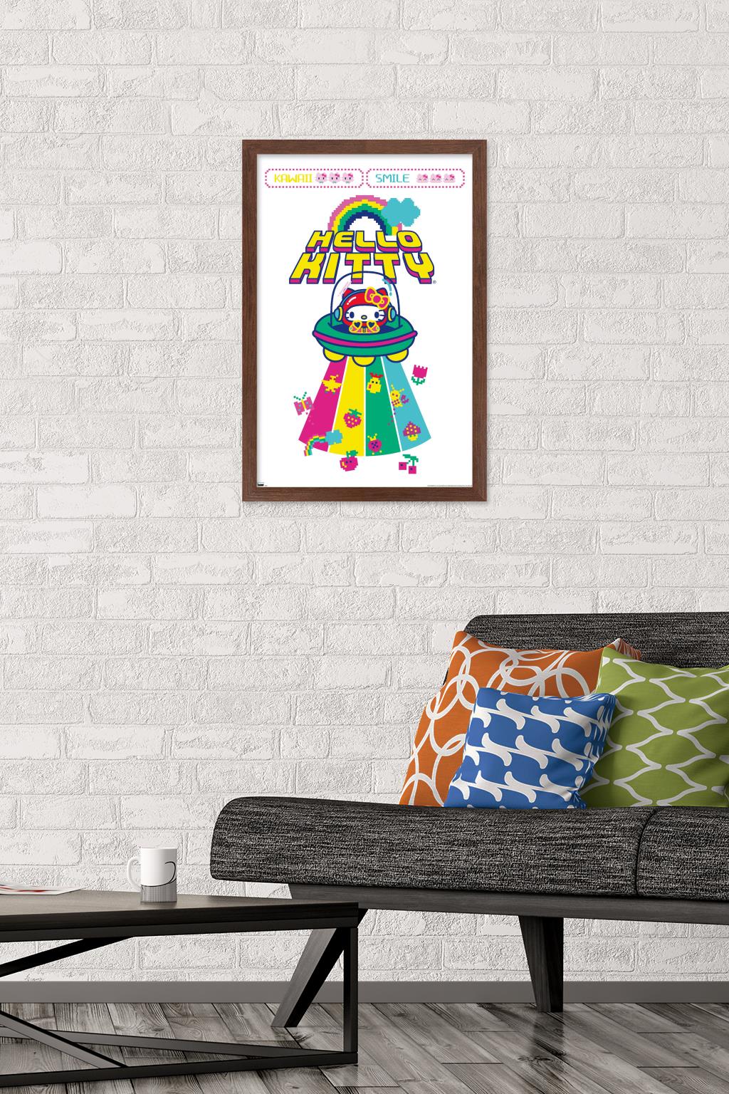 Hello Kitty - Kawaii Alien Wall Poster, 14.725" x 22.375" Framed