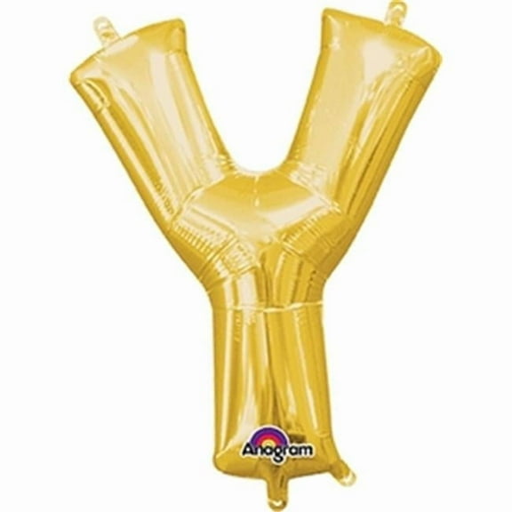 Anagram 78508 16 in. Letter Y Gold Supershape Foil Balloon