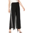 thumbnail image 1 of Pantalones de Pierna ancha casuales 28th & Park con ribete de diamantes de imitación para mujer negro pequeño, 1 of 1