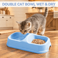 thumbnail image 6 of Blue Small Kitten Starter Kit Litter Box Set With Scoop, Double Bowl, And Cat Toys, 6 of 9