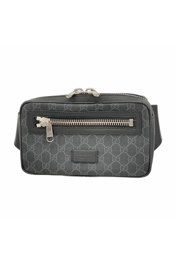 Pre-Owned Gucci GG Supreme Sherry Line Waist Bag 474293 Black Men's (Good)