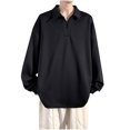 thumbnail image 4 of M-5X Big & Tall Sweatshirts for Men Long Sleeve Plus Size Collared Golf Shirts Casual Solid Color Pullover Comfort Office Work Sweatshirt Tops, 4 of 6