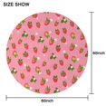 thumbnail image 6 of Strawberry Plants Fruit Flower Round Tablecloth 60"x60",Wrinkle Wipeable Table Cloth for Kitchen Dining Room Picnic Patio Party, 6 of 6