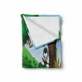 thumbnail image 2 of Jaguar Soft Flannel Fleece Throw Blanket, Animals in Rainforest Exotic Birds Snakes and Tapirs Tropical Jungle Illustration, Cozy Plush for Indoor and Outdoor Use, 50" x 60", Multicolor, by Ambesonne, 2 of 6
