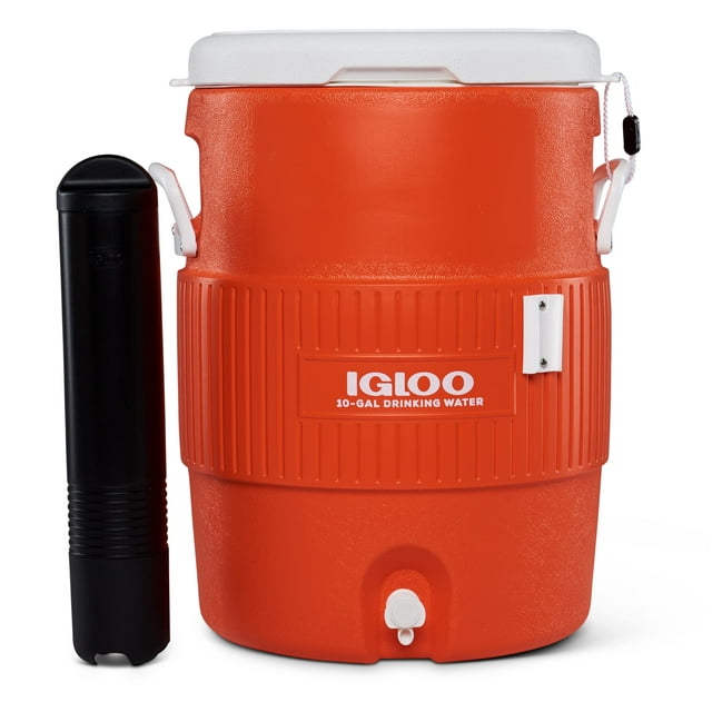 Dispensador de agua portátil Cooler Igloo Sports de 10 galones, color naranja