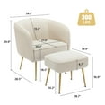 thumbnail image 2 of JURANYAZHU Velvet Accent Chair with Ottoman, Upholstered Armchair for Living Room Bedroom, 2 of 14