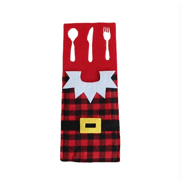 Advancent Bolsa de vajilla de Navidad de 4 piezas, bolsa de cubiertos de Navidad para fiestas, cubiertos, organizador de regalos de dulces, decoración Kits de decoración para fiestas Tipo 2 Advancent HA068281-02B