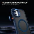 thumbnail image 2 of Magnetic for iPhone 11 Stand Case [Compatible with MagSafe] [Military Grade Drop Protection] [Lens Folded Bracket] Slim Grip Matte Shockproof with Anti-Fingerprint Phone Case,Blue, 2 of 8
