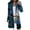 Blue, variant on IROINNID Women's Mid-Long Trench Coat Peak Lapel Graphic Prints Long Sleeve Casual Autumn And Winter Vintage Long Woolen Coat Windbreaker Coat, Brown