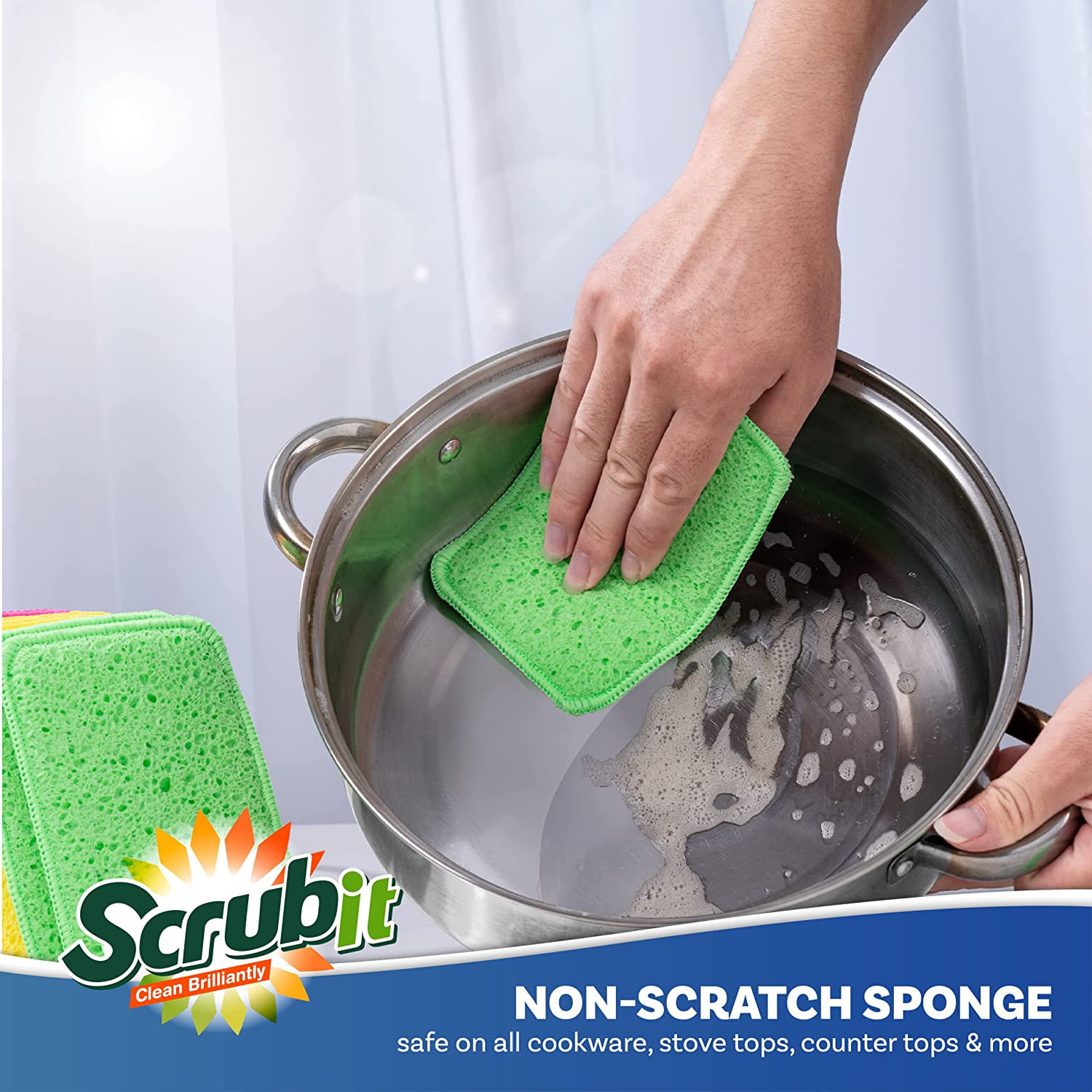 1421 Scrub Sponge 2 in 1 Pad for Kitchen, Sink, Bathroom Cleaning