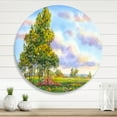 thumbnail image 2 of Designart 'The Trees In The Evening Landscape Field ' Traditional Circle Metal Wall Art 11x11 - Disc of 11, 2 of 5