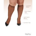 thumbnail image 3 of MeMoi Women's 2 Pair Pack Ultra Sheer Plus Curvy Knee Highs - Womens - Female, 3X-4X, French Coffee, 3 of 12