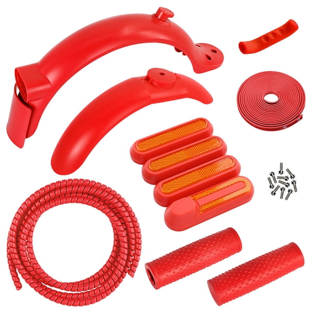 Electric Scooter Front Rear Mudguard Kit with Side Covers Handbrake Cover Anti-collision Strip for M365/Pro Electric Scooter