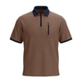 thumbnail image 4 of Camiseta Casual de Manga Corta con Cuello Tripulado 100% de Poliéster Lavable a la Máquina de Manga Larga Camisetas de Trabajo Al Aire Libre de Color Sólido para Hombres, 4 of 7