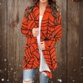 thumbnail image 2 of Look！Idoravan Lightweight Cardigans for Women Women's Fashion Printed Long Sleeved Cardigan Jacket Orange L, 2 of 6
