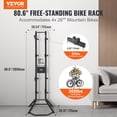 thumbnail image 3 of Freestanding Vertical Bike Rack for Garage, Heavy Duty Steel Bike Storage Stand, Adjustable Gravity Wall Mount Holds 4 Bikes Up to 260 lbs, Easy Assembly, Black – Indoor Outdoor Use, 3 of 11