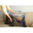 thumbnail image 2 of Ambesonne Mountain Throw Pillow Cover 2 Pack, Sunrise Rhodonderons, 18", Yellow Green Pink, 2 of 5