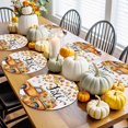 thumbnail image 3 of Fall Round Placemats Set of 4 Hello Fall Pumpkin Truck Place Mats Thanksgiving Woven Placemat Bird Autumn Maple Leaf Circle Braided Table Mat for Kitchen Dining Table Autumn Party Home Decor 15 Inch, 3 of 9