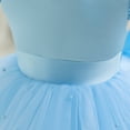 thumbnail image 6 of IBTOM CASTLE Toddler Baby Girls Flower Bowknot V Back Tutu Dress Baby Princess Wedding Bridesmaid Birthday Party Pageant Baptism Formal Dresses 18-24 Months Blue, 6 of 8