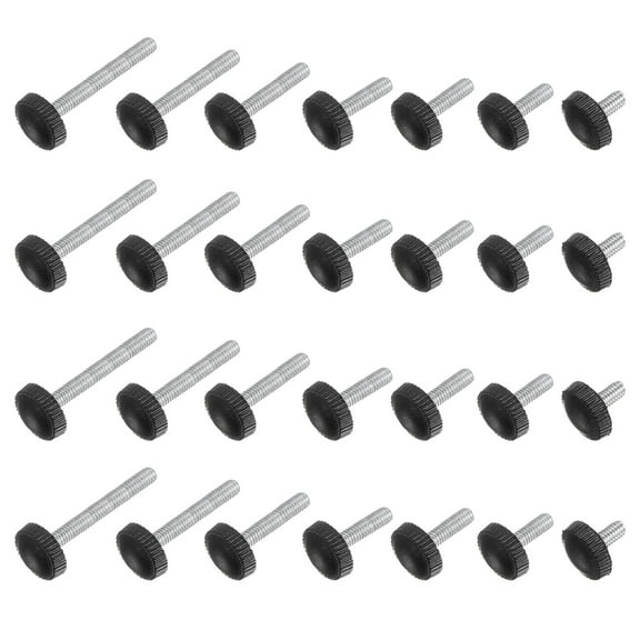 70 Pieces Knurled Knobs M5 x 8/10/12/14/16/20/25mm Thread Thumb Clamping Screws Threaded Stud Knob Set