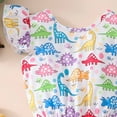 thumbnail image 4 of Utlike Girls Romper Casual Dress Farm Animal Horse Print Dresses Flutter Sleeve Jumpsuit Toddler Leisure Playwear Bodysuits Girls Princess Dress Romper Size 5 Years-6 Years, 4 of 6