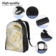 thumbnail image 5 of Gaeub White Rose Print Unisex Backpacks, College Bookbag,Daypack with Padded 15" Laptop Sleeve,for School, Work, and Travel, 5 of 8