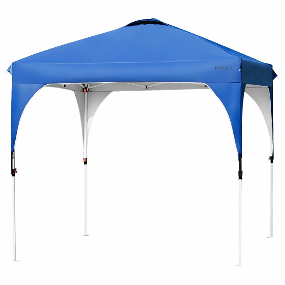 Aimee Lii 8 x 8 Feet Outdoor Pop Up Tent Canopy Camping Sun Shelter with Roller Bag, Backyard Canopy Gazebo, Blue Aimee Lii 8 x 8 Feet Outdoor Pop Up Tent Canopy Camping Sun Shelter with Roller Bag, Backyard Canopy Gazebo, Blue