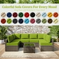 thumbnail image 5 of Snubbull 14 Piece 26" x 26" Patio Cushion Covers Replacement, Outdoor Patio Wicker Sofa Washable Cushion Slipcovers with Zipper, Grass Green, 5 of 8