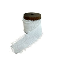 White Cotton Ribbon for Crafts - 1 1/2" x 5 Yards, 2 Rolls, Wedding, Reception, Bridal Shower, Embellishments, Valentine's Day, DIY, Gift Bow, Christmas, Hair Bows