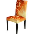 thumbnail image 3 of Maple Chair Covers Removable Set of 4 Vintage Dining Chair Slipcovers Yellow Autumn Fall Leaves Brown Decorative Seat Slipcovers for Dining Room, 3 of 6