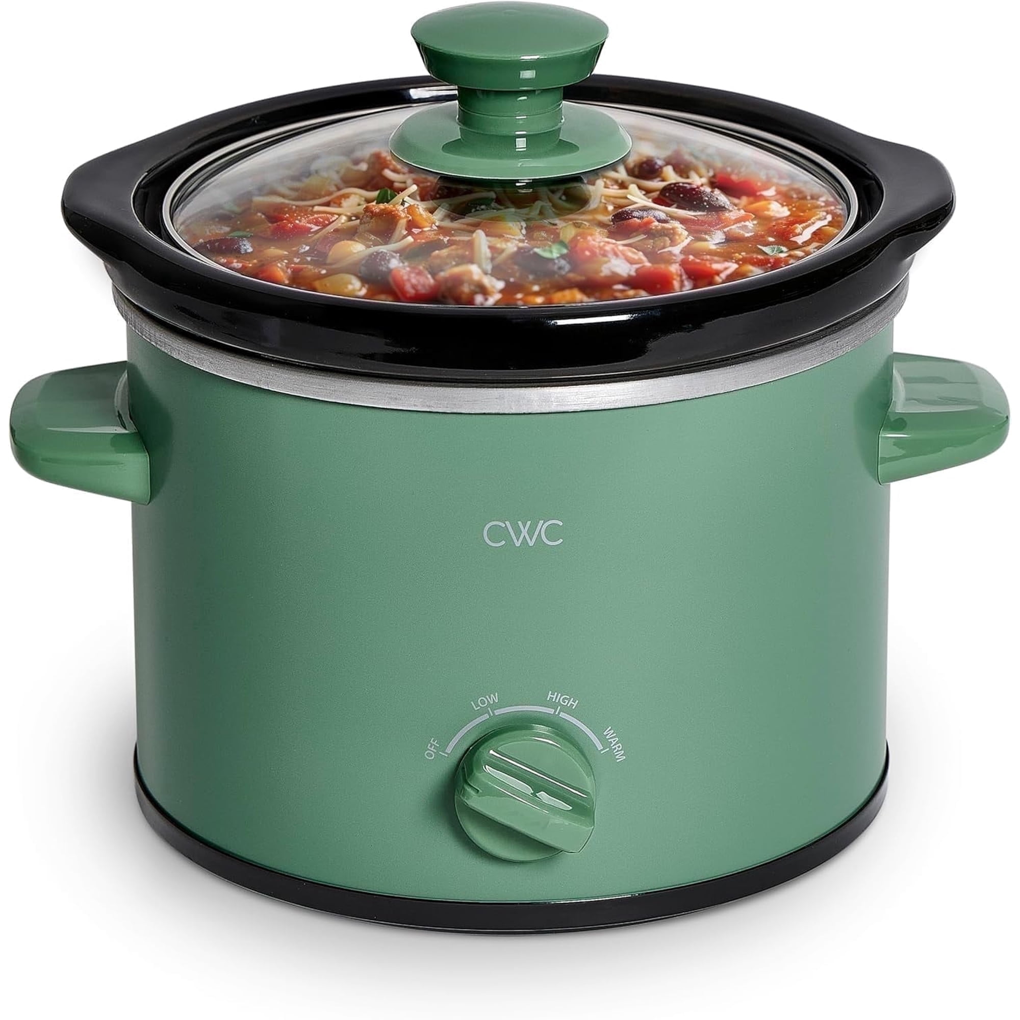 COOK WITH COLOR Slow Cooker, Crock Pot, 2-Quart with Removable Stoneware Pot, Green