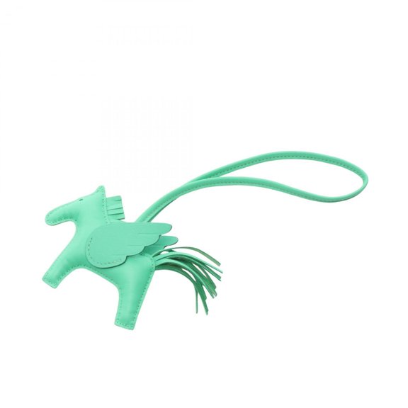 Pre-Owned Hermes Rodeo Pegasus PM Charm Accessory, Leather, Agneau Milo, Veau Swift, Green Tone