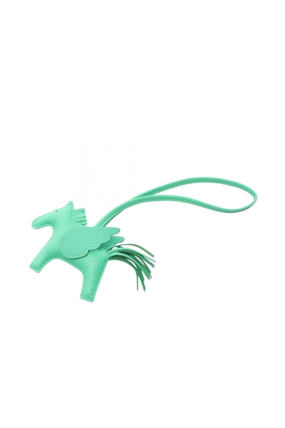 Pre-Owned Hermes Rodeo Pegasus PM Charm Accessory, Leather, Agneau Milo, Veau Swift, Green Tone