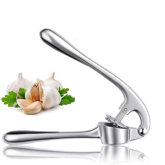 Vruelia Garlic Press 2 in 1 Professional Zinc Alloy Garlic Mincer Ginger Squeezer Heavy Duty Garlic Crush Chopper, Easy to Clean