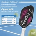 thumbnail image 2 of Pala de pickleball BlueBean Cyber 001 de fibra de carbono USAPA, 2 of 7
