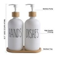 thumbnail image 2 of WOVTE Glass Hand and Dish Soap Dispenser Set, Kitchen Soap Dispenser Set with Tray, Suitable for Kitchen Sink, Housewarming Gift, Countertop Decor, Rustic Kitchen Decor (White, 16oz), 2 of 8
