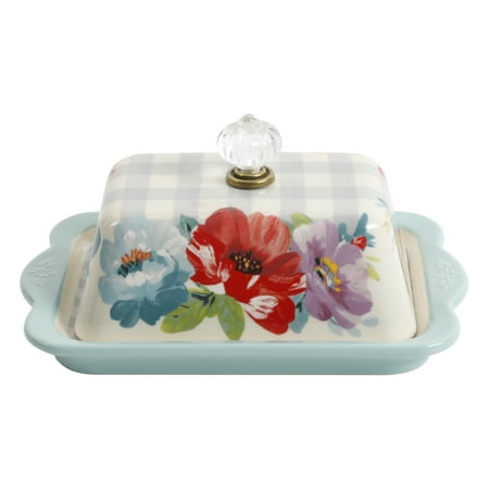 

The Pioneer Woman Sweet Romance Ceramic Double Stick Blue Butter Dish