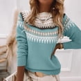 thumbnail image 5 of Edvintorg Women's Sweaters Crew Neck Long Sleeve Loose Casual Knit Pullover Top Plus Size Women Clothes S-3XL Blue, 5 of 7