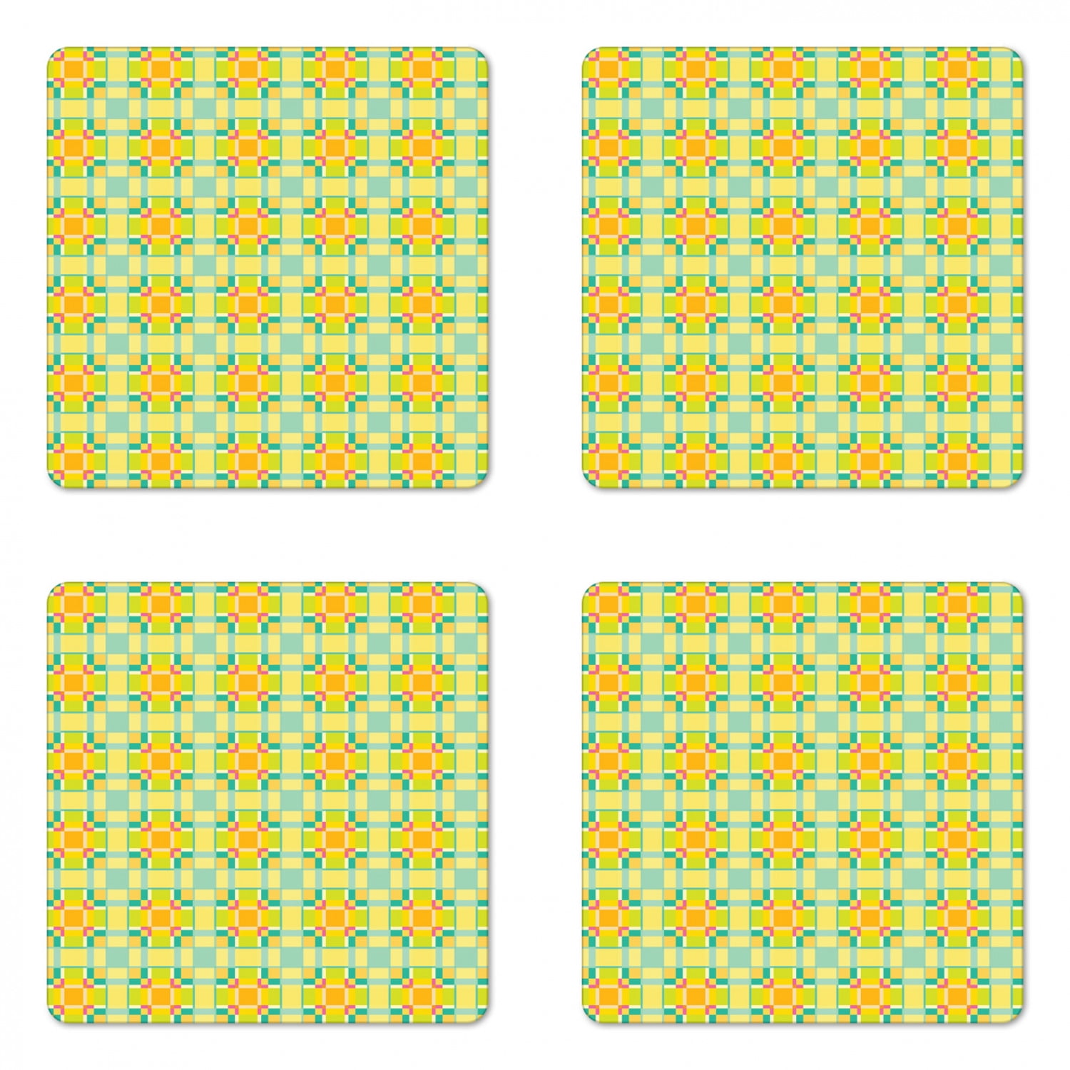 Geometric Coaster Set of 4, Rectangular and Squares Forming a ...