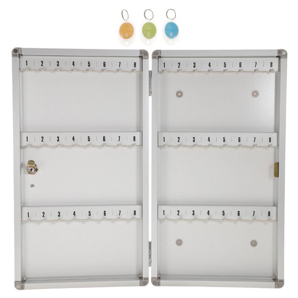 FUTUREORYY Caja De Seguridad Para Llaves Con Múltiples Compartimentos Y Montaje En Pared Color Plata