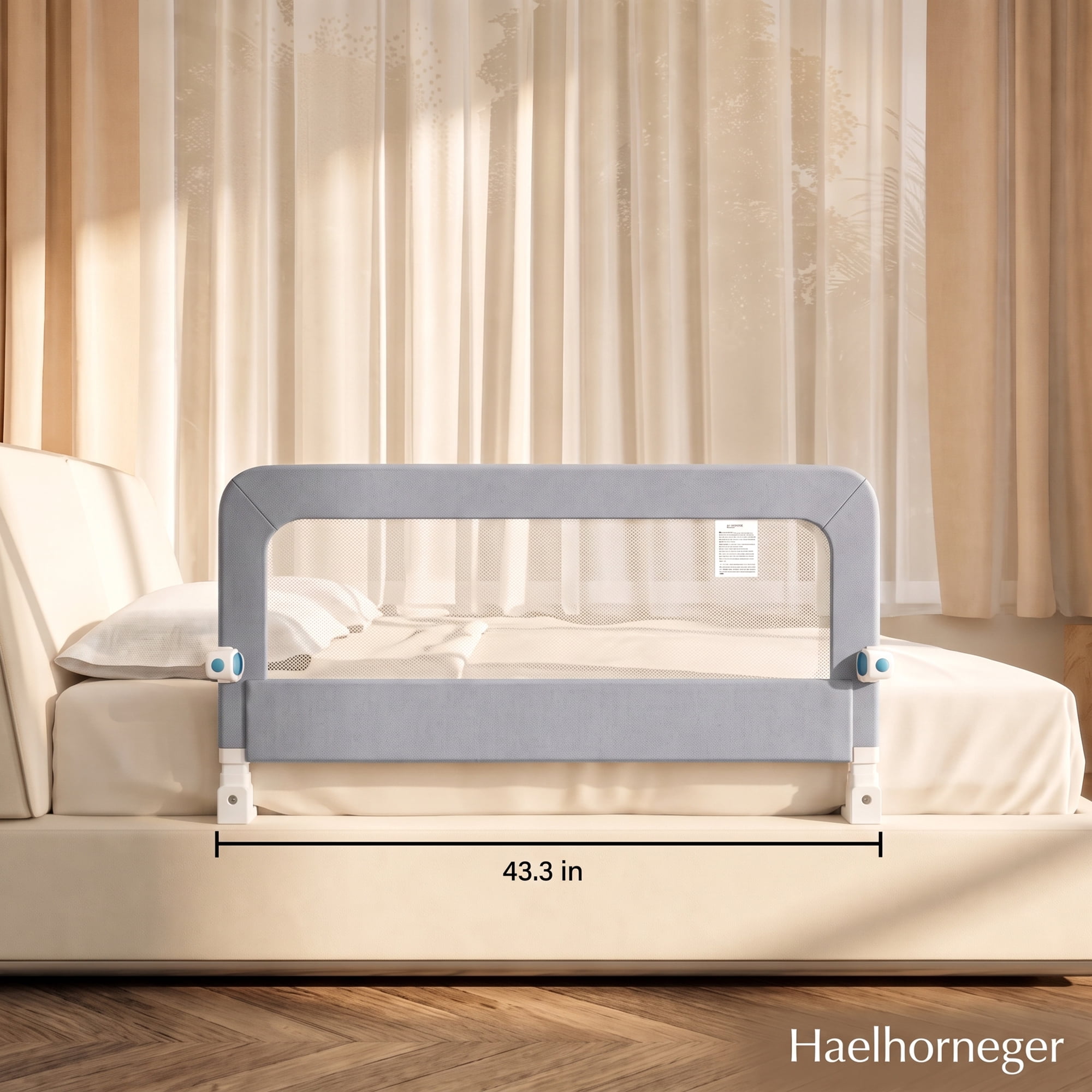 Bed Rails for Toddlers, Baby Bed Rail Guard Foldable Toddler Bed Rail (Gray, 43in Sizes)