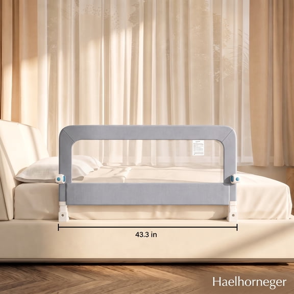 Bed Rails for Toddlers, Baby Bed Rail Guard Foldable Toddler Bed Rail (Gray, 43in Sizes)