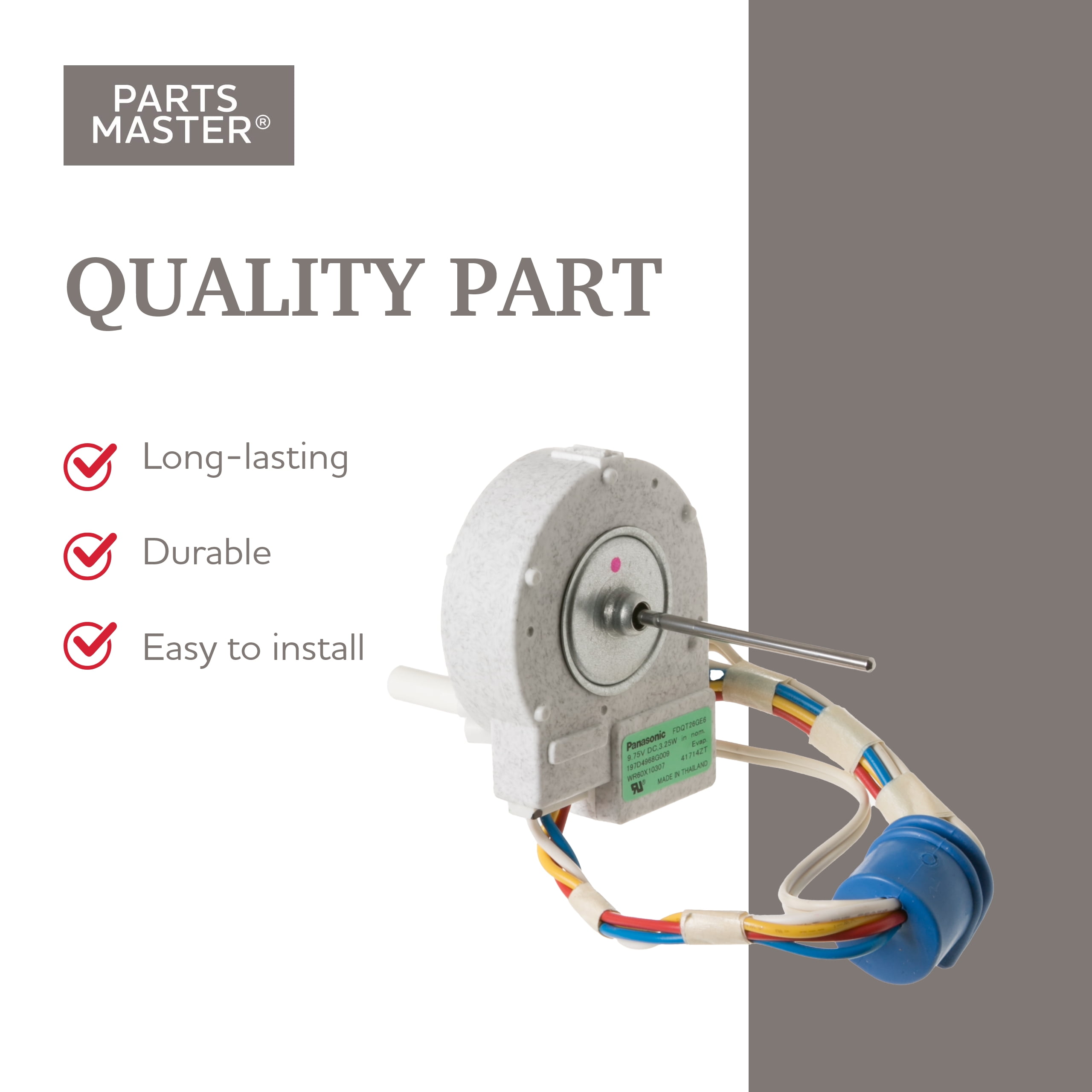 Parts Master Replacement for GE Refrigerator Evaporator Fan Motor 