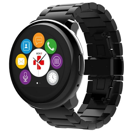 Mykronoz ZR PREM-B/B MTL Zeround Premium Elegant Smartwatch with circular touchscreen- Black/Black Metal
