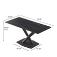 thumbnail image 6 of JERFIT Modern 63-inch Sintered Stone Dining Table with X-Leg Base, Rectangular Kitchen Table for 6, Black, 6 of 10